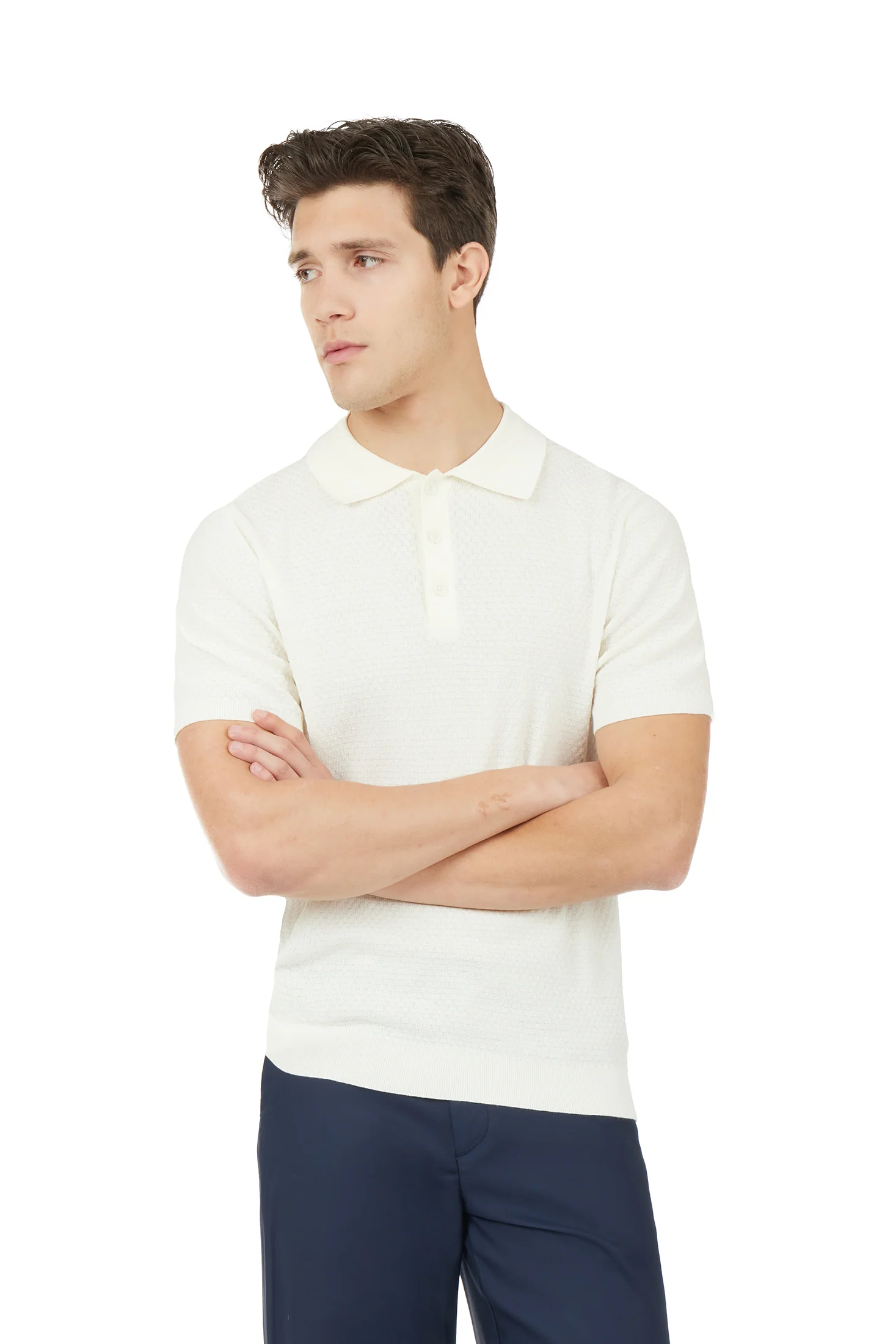 Polo in maglia con trama