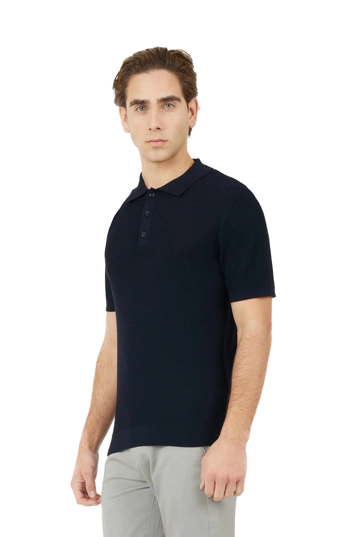 Polo in maglia con trama - Image 7