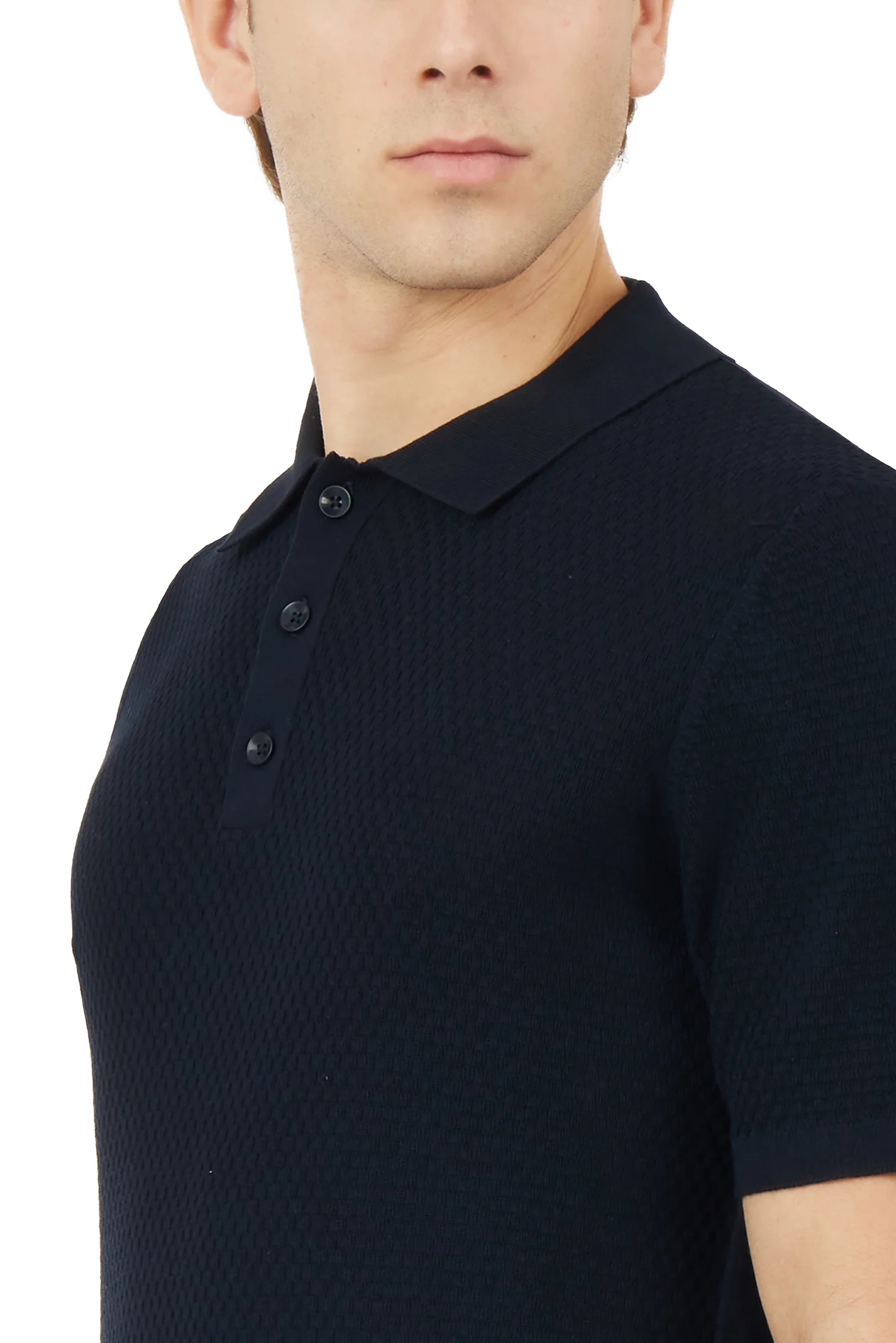 Polo in maglia con trama - Image 8