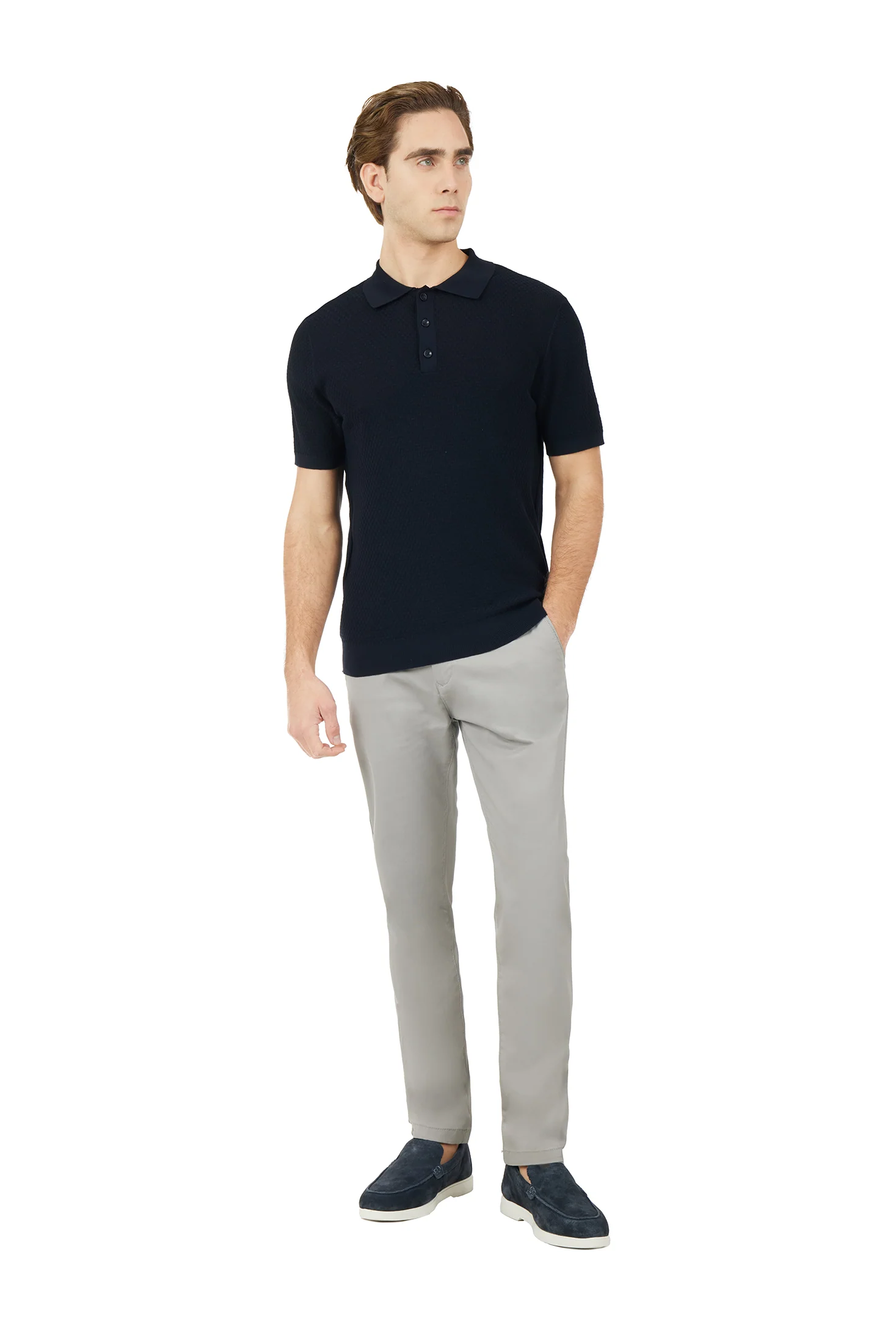 Polo in maglia con trama - Image 9